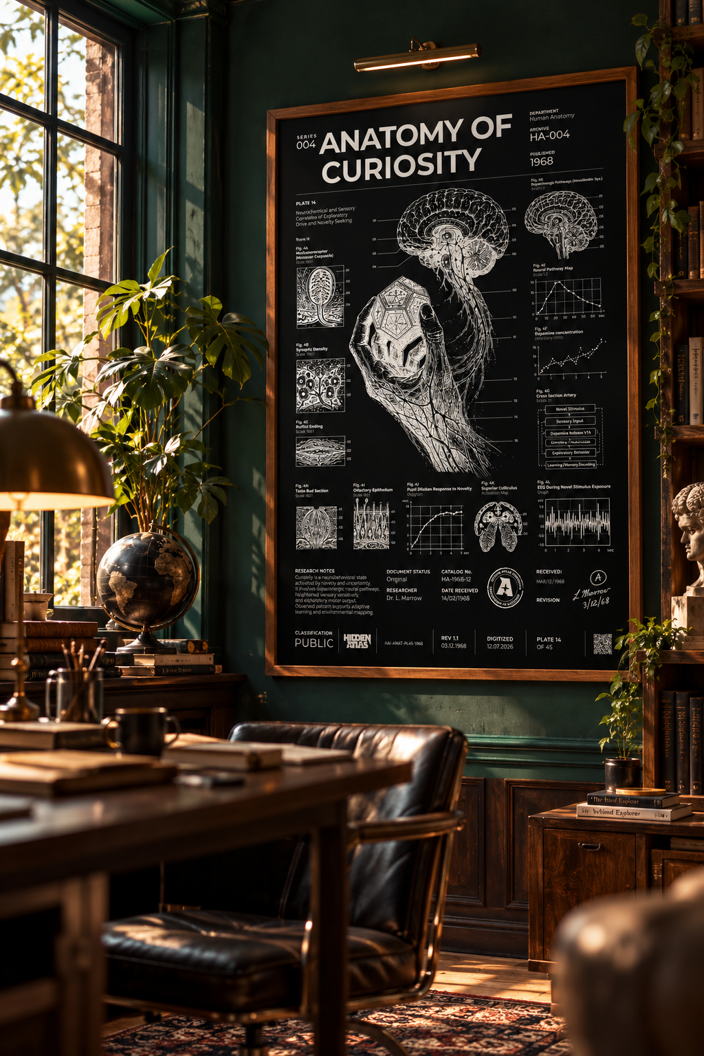 Anatomy of Desire — Negative Edition framed poster in a styled interior — lifestyle view 1