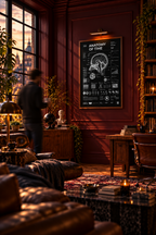 Anatomy of Time — Negative Edition framed poster with a motion-blurred person