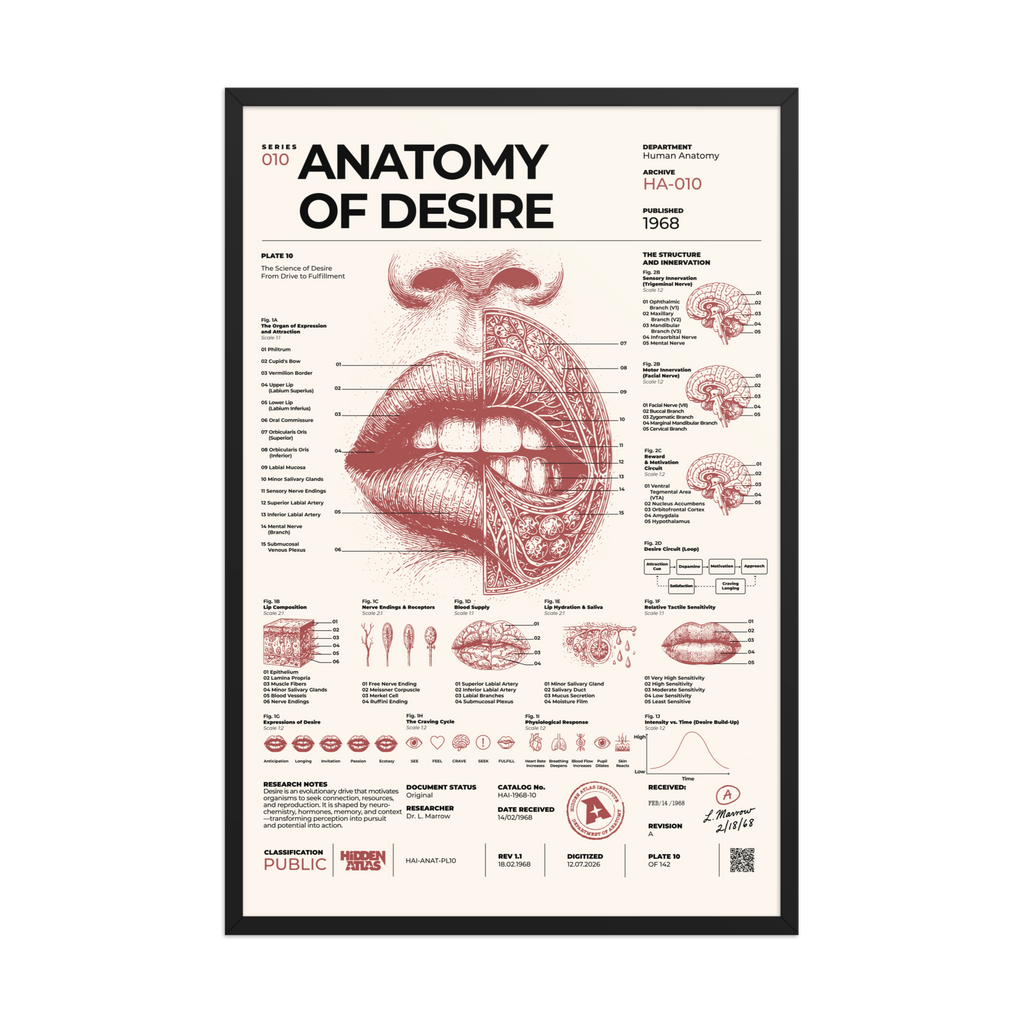 Anatomy of Desire framed poster, black frame, 24 × 36 in