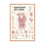 Anatomy of Love framed poster, red oak frame, 24 × 36 in